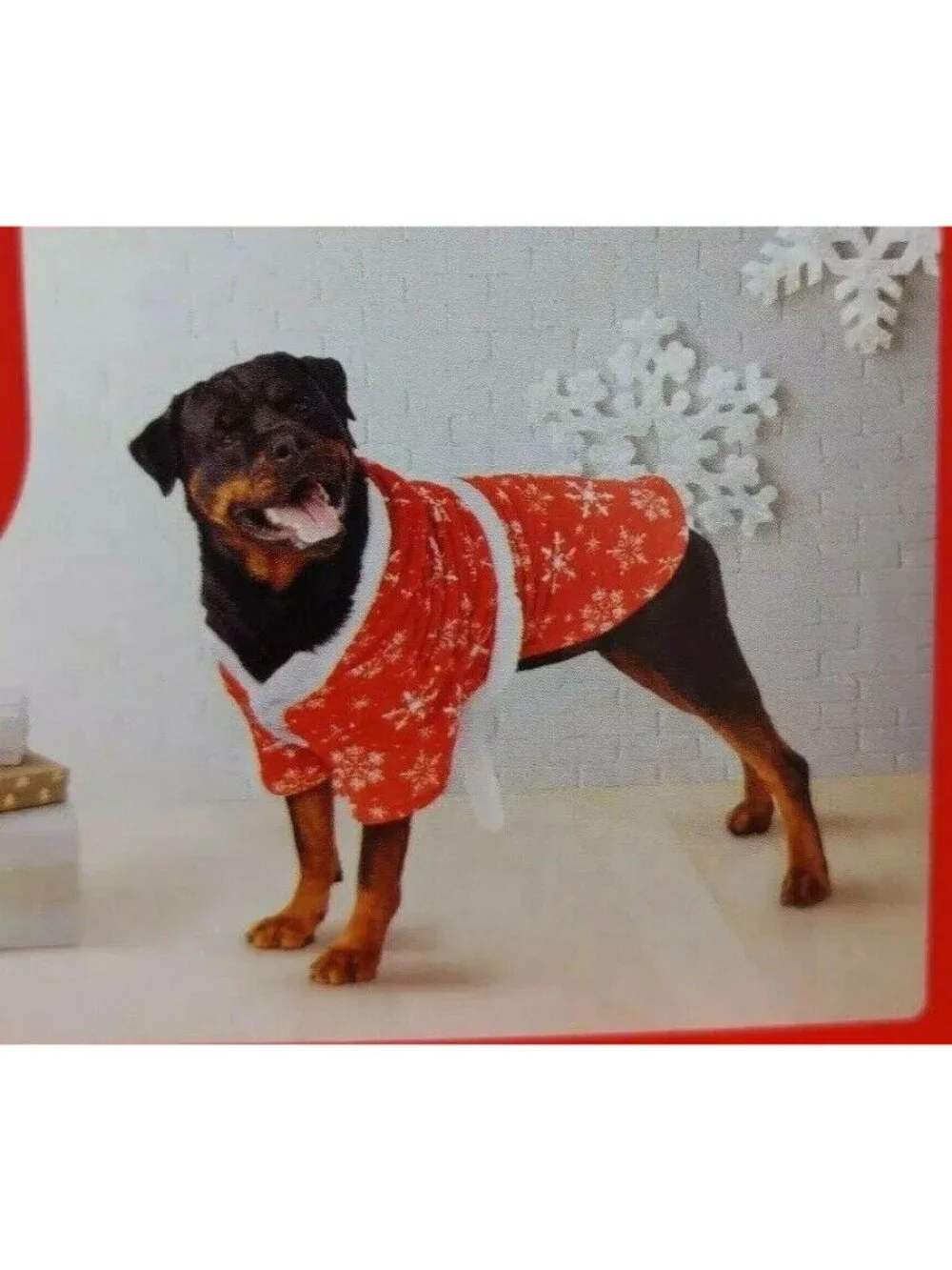 Wondershop Dog Cat Pet Red Robe Christmas Snowflake Fleece Dog Size XS